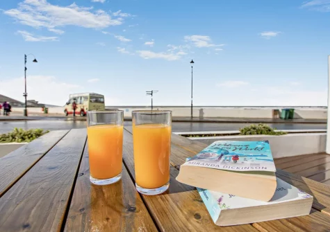 The patio & alfresco dining area at Point Break, Westward Ho!