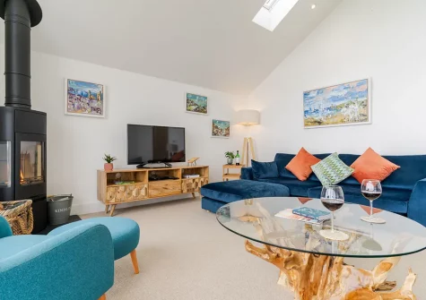 The living room at Polberro Cottage, St Agnes