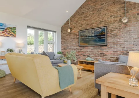 The ground floor living area at Polberro Cottage, St Agnes