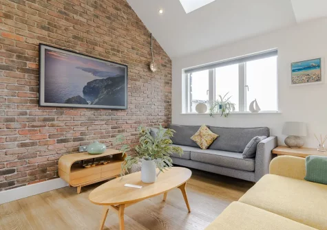 The ground floor living area at Polberro Cottage, St Agnes