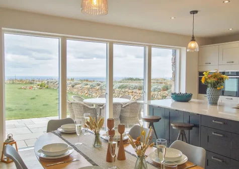 The dining area at Polberro Cottage, St Agnes