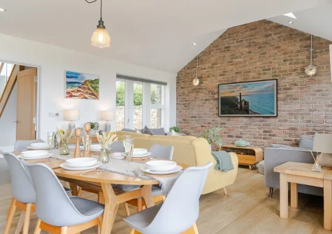 The dining area at Polberro Cottage, St Agnes