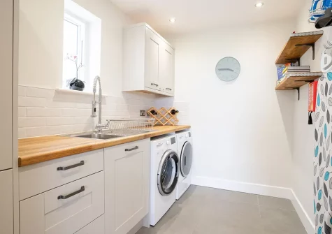The utility room at Polberro Cottage, St Agnes