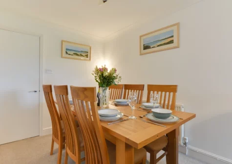 The dining area at Polbream, Trevone
