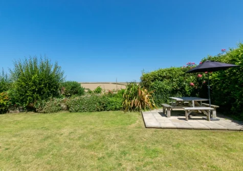 The patio, alfresco dining area & garden at Polbream, Trevone