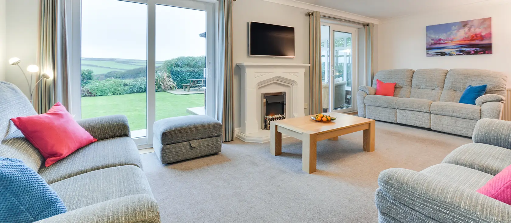 Polbream, Trevone is a spacious, light-filled bungalow situated just half a mile from beautiful Trevone Bay. With four bedrooms, a games room, and an enclosed garden, it's the perfect family retreat on the stunning North Cornwall coast.