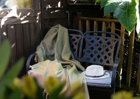 The outdoor sitting area at Poldhu at the Buryas Bridge Collection, Buryas Bridge