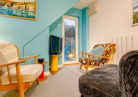 The living area at Polly's Place, St Ives