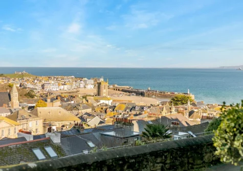 Enjoy delightful views across the town and out to sea