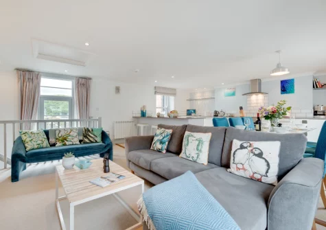 The living area at Pont View, Fowey