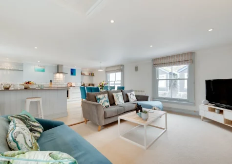 The living area at Pont View, Fowey