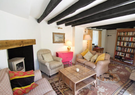 The living area at Poocks Cottage, Oare