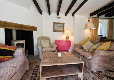 The living area at Poocks Cottage, Oare