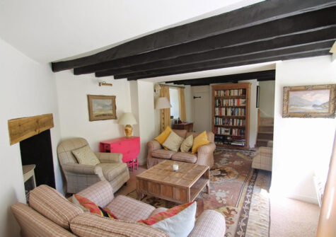 The living area at Poocks Cottage, Oare