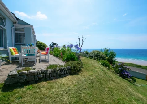The patio, alfresco dining area & garden at Pooh Corner, Praa Sands