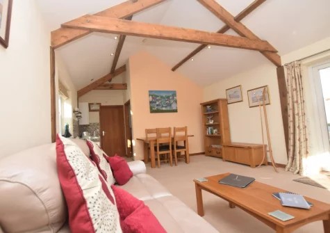 The living area at Pool Lodge, Cargreen