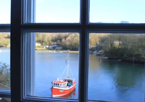 The river view from bedroom #2 at Popigale Cottage, Helford