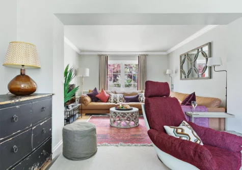 The living area at Poplar Cottage, Budleigh Salterton