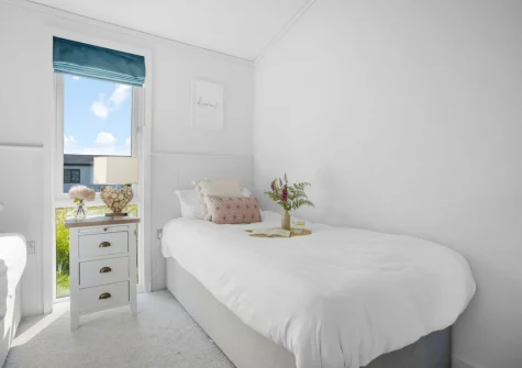 Bedroom #2 at Poppy, 5 Roadford Lakes Lodges, Broadwoodwidger