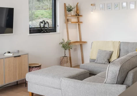 Poppyfields at Tremorvu Lodges, Ashton, is a stylish single-storey eco lodge between Praa Sands and Porthleven. Enjoy open-plan living, bi-folding doors, a dog-friendly garden, and easy access to Cornwall's beaches and coastal attractions.