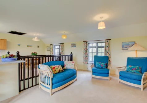 The living area at Porghelly Cottage, Harlyn