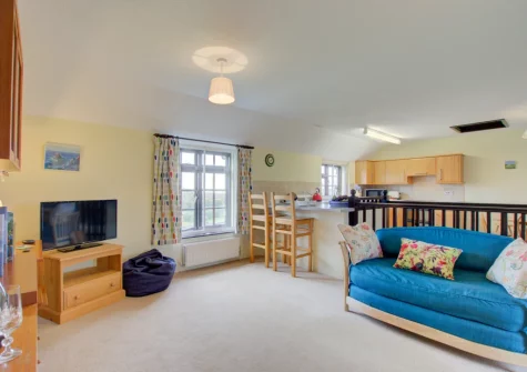 The living area at Porghelly Cottage, Harlyn