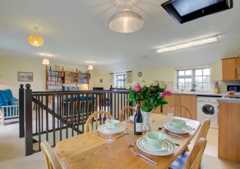 The dining area at Porghelly Cottage, Harlyn
