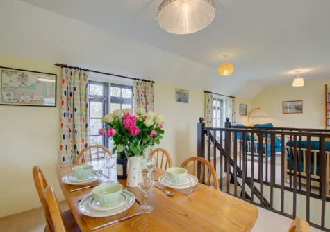 The dining area at Porghelly Cottage, Harlyn