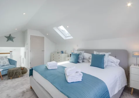 The bedroom at Portbeck, Porthleven