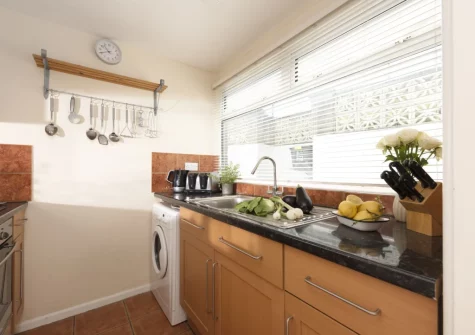 The kitchen at Porth Beach House at Mermaid Court, Newquay