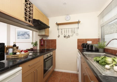 The kitchen at Porth Beach House at Mermaid Court, Newquay