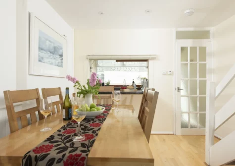 The dining area at Porth Beach House at Mermaid Court, Newquay