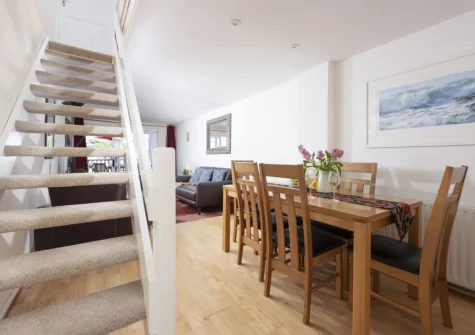 The dining area at Porth Beach House at Mermaid Court, Newquay
