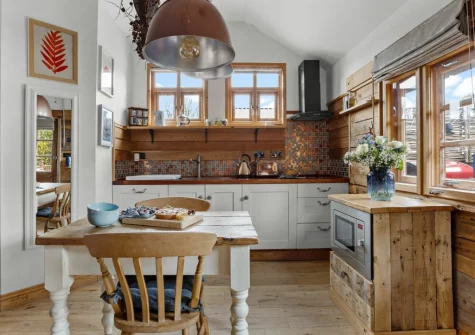 The kitchen & dining area at Porth Chapel at the Buryas Bridge Collection, Buryas Bridge