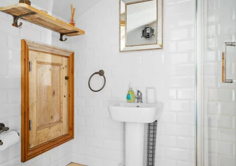 The shower room at Porth Chapel at the Buryas Bridge Collection, Buryas Bridge