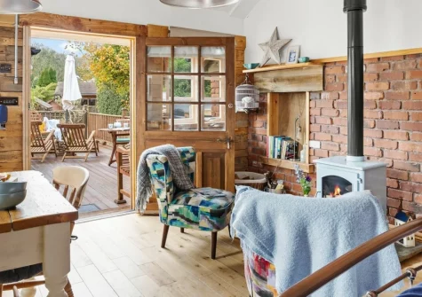 Porth Chapel at the Buryas Bridge Collection is a stylish lodge for two near Penzance. Enjoy a cosy wood-burner, reclaimed fittings, and a private sun deck, with Cornwall's beaches, gardens, and coastal paths waiting right on the doorstep.