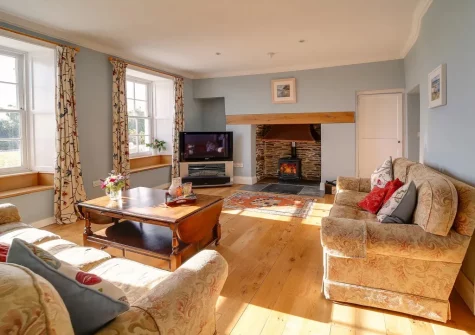 The living room at Porthcothan House, Porthcothan