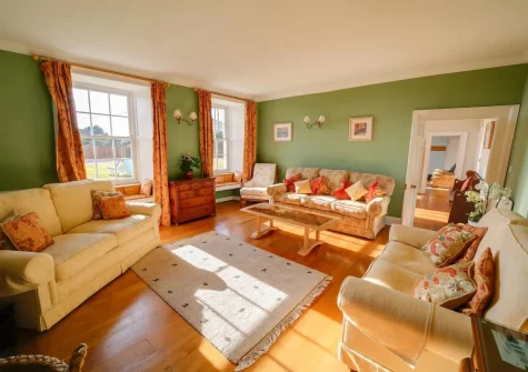 The drawing room at Porthcothan House, Porthcothan