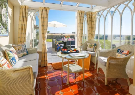 The conservatory at Porthcothan House, Porthcothan