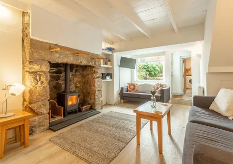 The living room at Porthgwidden Cottage, Lelant