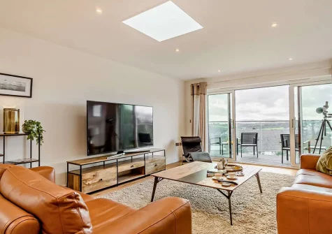 The living room at Portside, Polruan
