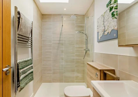 Bedroom #1 en-suite shower room at Portside, Polruan