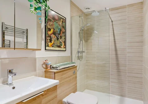 Bedroom #2 en-suite shower room at Portside, Polruan