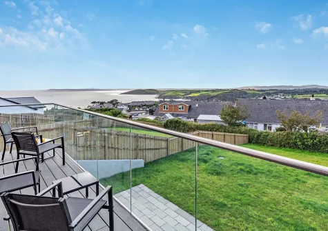 The balcony & outdoor sitting area at Portside, Polruan