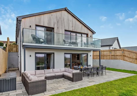The patio, alfresco dining & outdoor sitting area at Portside, Polruan