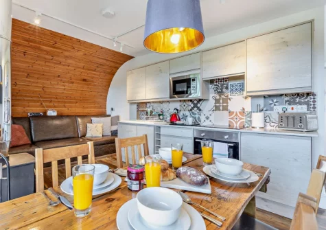 The kitchen & dining area at Potbelly, Westward Ho!