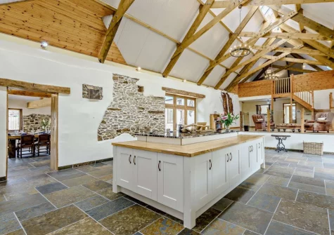 The kitchen at Priestacott Tithe Barn, Torrington