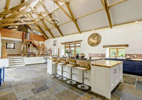 The kitchen at Priestacott Tithe Barn, Torrington