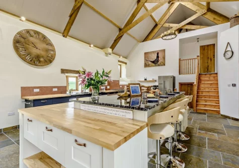 The kitchen at Priestacott Tithe Barn, Torrington