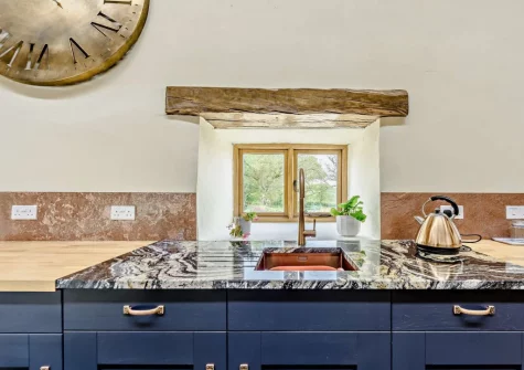 The kitchen at Priestacott Tithe Barn, Torrington